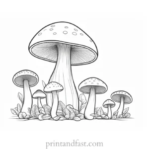 mushroom coloring page for adults