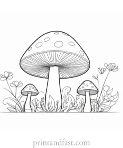 mushroom coloring page for kids