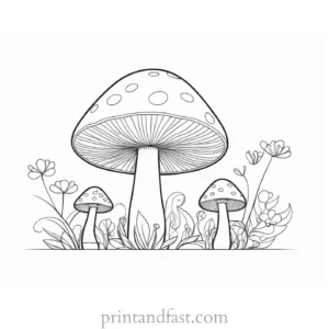 mushroom coloring page for kids