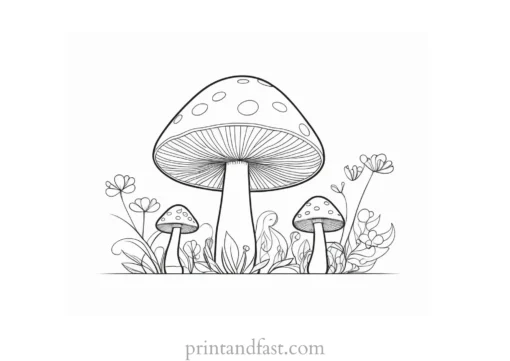 mushroom coloring page for kids