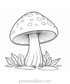 mushroom coloring page for preschoolers