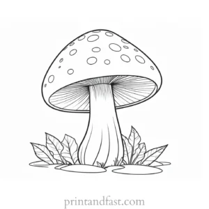 mushroom coloring page for preschoolers