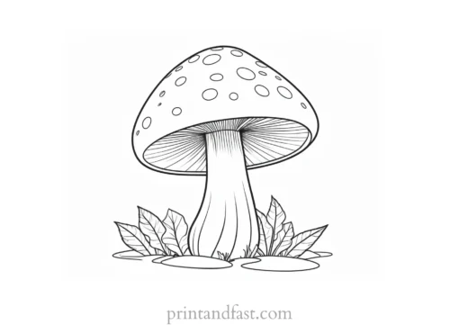 mushroom coloring page for preschoolers