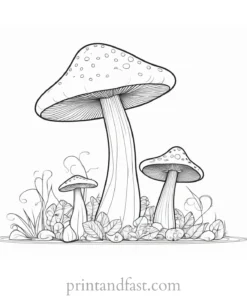 mushroom coloring page for relaxation