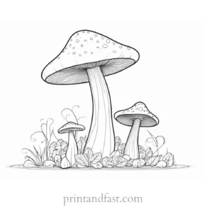 mushroom coloring page for relaxation