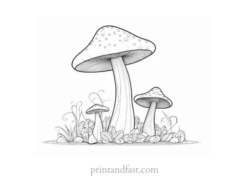 mushroom coloring page for