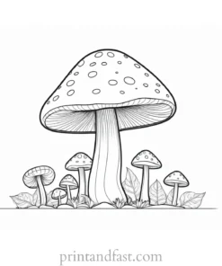 mushroom coloring page for teenagers