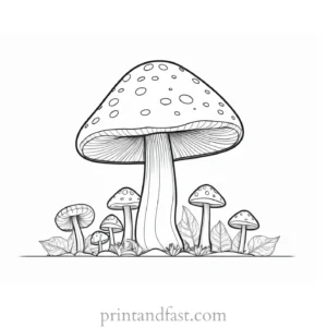 mushroom coloring page for teenagers