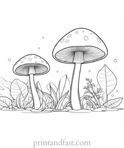 mushroom coloring page free