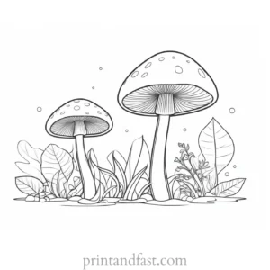 mushroom coloring page free