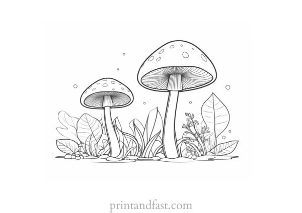 mushroom coloring page free