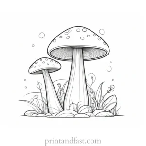 mushroom coloring page intricate