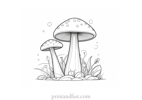 mushroom coloring page intricate