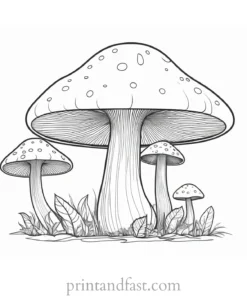 mushroom coloring page nature