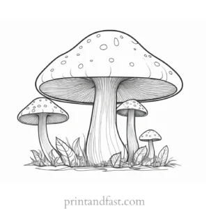 mushroom coloring page nature