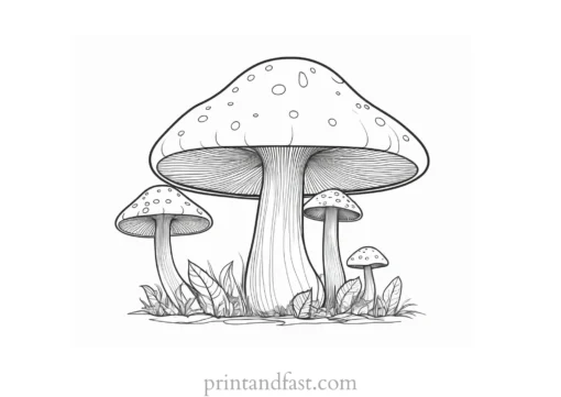 mushroom coloring page nature