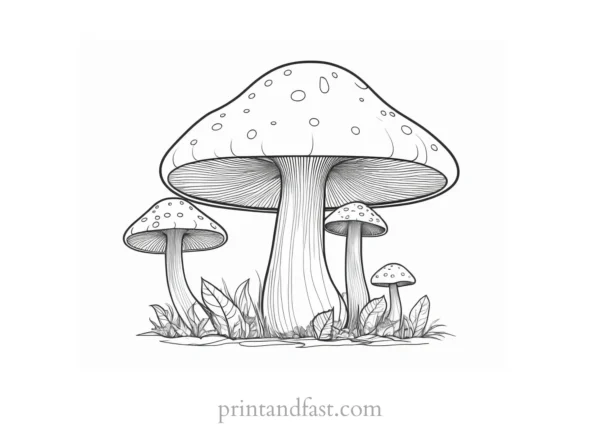 mushroom coloring page nature