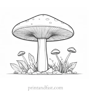 mushroom coloring page online