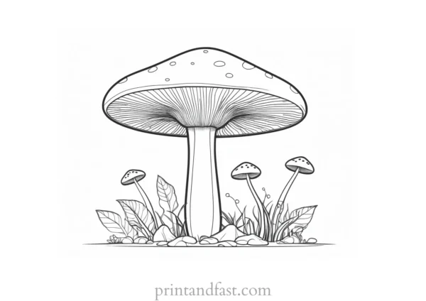 mushroom coloring page online