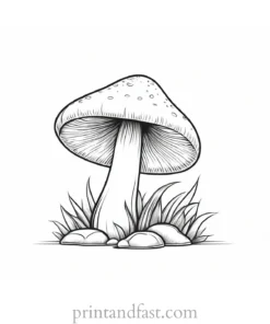 mushroom coloring page realistic