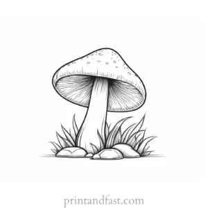 mushroom coloring page realistic