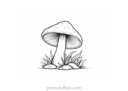 mushroom coloring page realistic