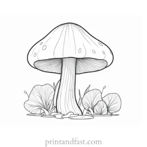 mushroom coloring page simple