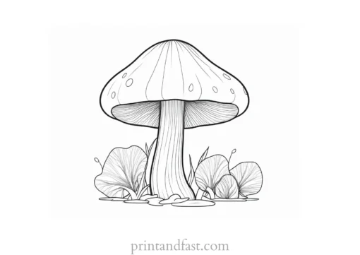 mushroom coloring page simple