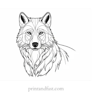 nighttime wolf coloring sheet