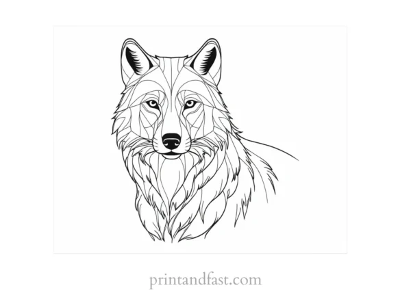 nighttime wolf coloring sheet