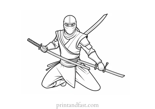 ninja coloring page Japanese