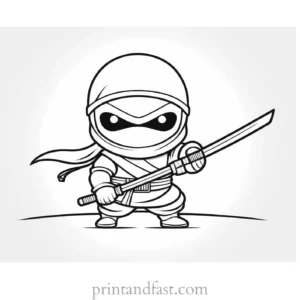 ninja coloring page black and white