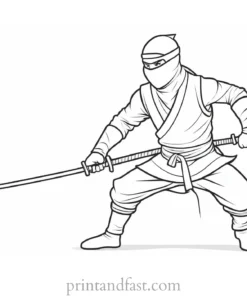 ninja coloring page cartoon