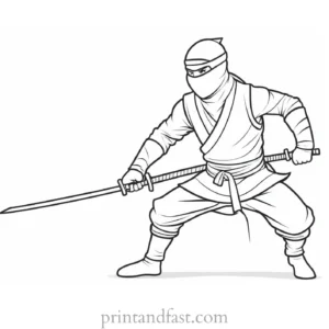 ninja coloring page cartoon