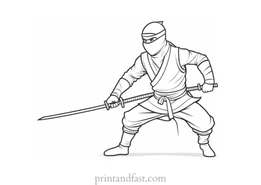 ninja coloring page cartoon