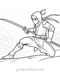 ninja coloring page colorful