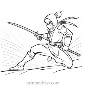 ninja coloring page colorful