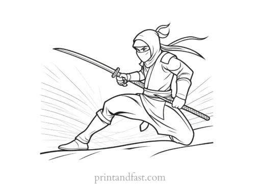 ninja coloring page colorful