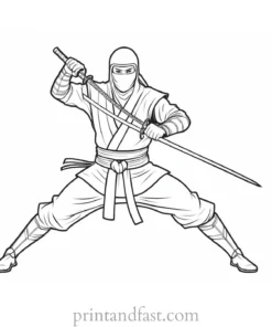 ninja coloring page cute