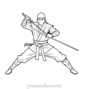 ninja coloring page cute