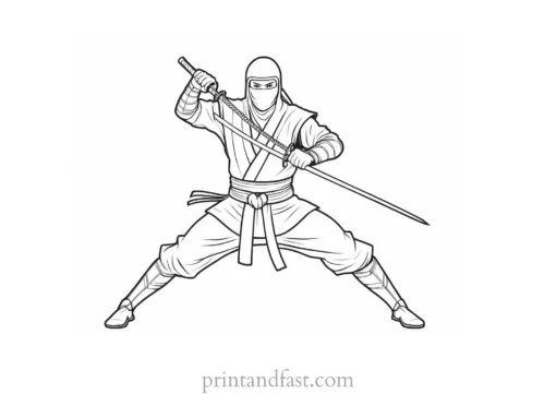 ninja coloring page cute