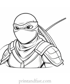 ninja coloring page digital