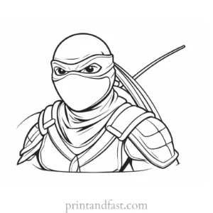 ninja coloring page digital