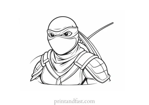 ninja coloring page digital