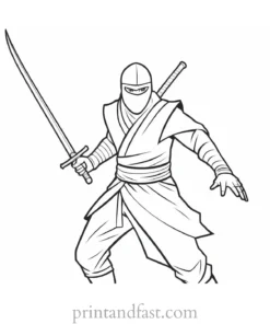 ninja coloring page easy