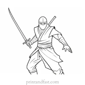 ninja coloring page easy