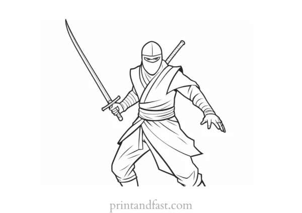 ninja coloring page easy