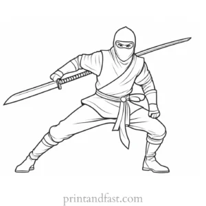 ninja coloring page for kids