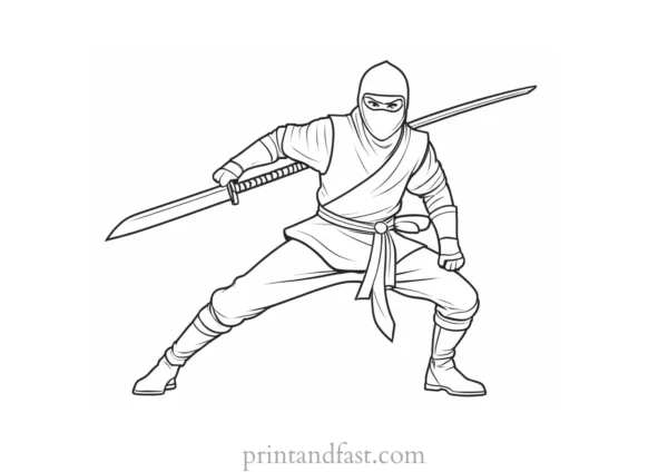 ninja coloring page for kids