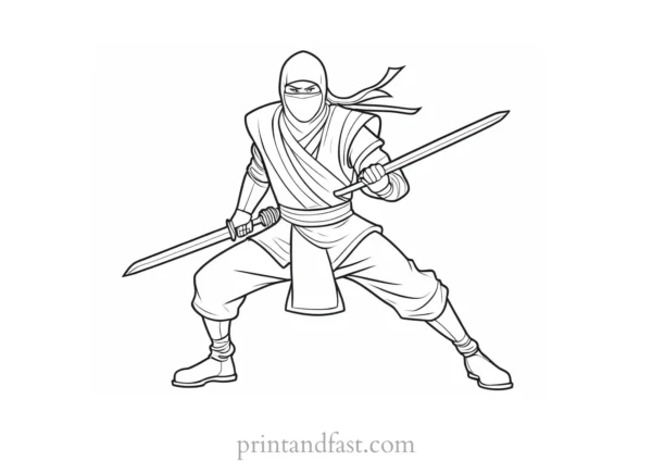 ninja coloring page fun